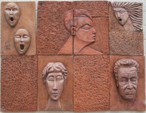 Wall relief Terracotta clay 100x80 cm