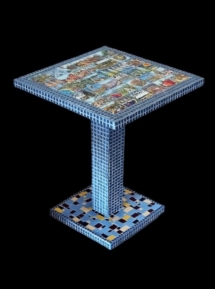 רחל פרנק Rachel Frank Israeli artist art mosaic table פסלת ישראלית פיסול ישראלי אמנות אמנית שולחן פסיפס